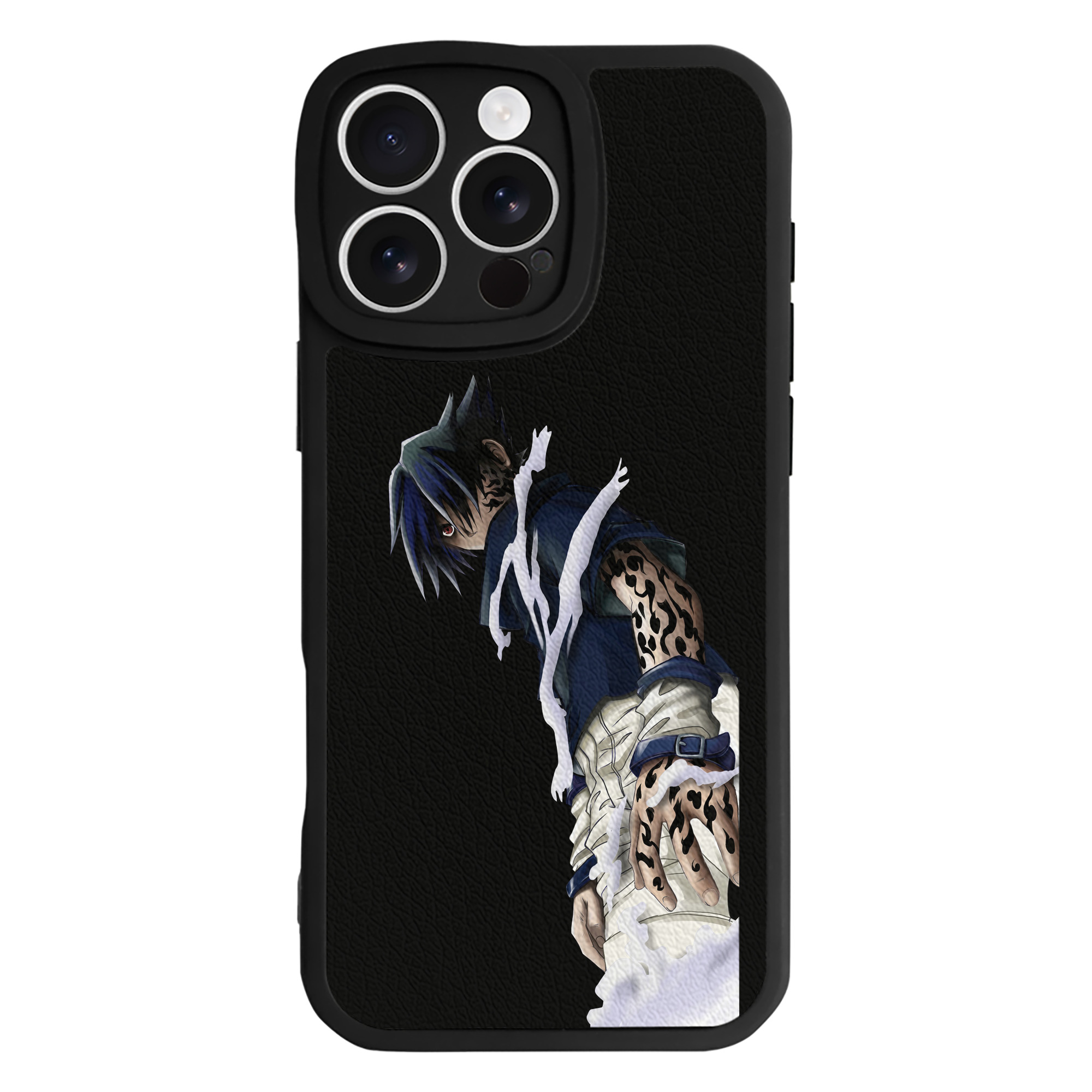 （画像用） NARUTO -ナルト- うちは サスケ Uchiha Sasuke 【iPhone 16シリーズ対応】シリコンスマホケース（レザー調） 材質：シリコン